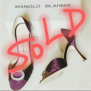 $750 MANOLO BLAHNIK Merlot d'Orsay Heels Shoes